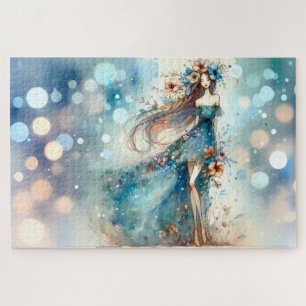 Ethereal Fantasy Goddess in a Watercolor Dream Jigsaw Puzzle