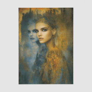 Ethereal Feminine Mystical Duality EW2L Decoupage Tissue Paper