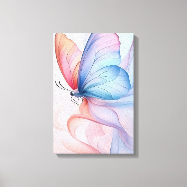 Ethereal Flight: Silk Wings Canvas Print (Front)