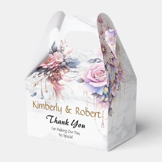 Ethereal Floral Mandala in Soft Pastel Elegance  Favor Box (Front Side)