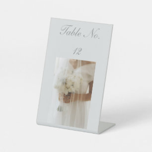 Ethereal Floral Romance Photo Table Number Pedestal Sign