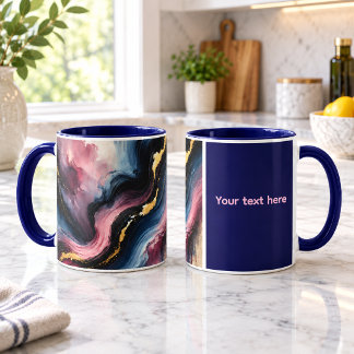Ethereal Flow – Elegant Abstract Art Custom Mug