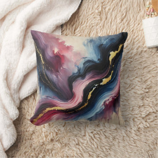 Ethereal Flow – Elegant Abstract Art Throw Pillow
