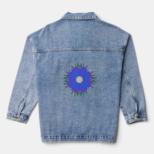 Ethereal Flower Denim Jacket  (Back)