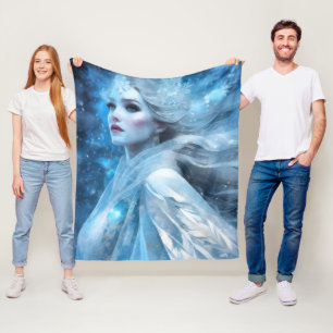 Ethereal Frozen Snow Queen Fantasy Art Fleece Blanket