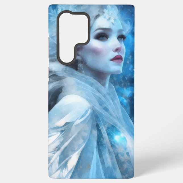 Ethereal Frozen Snow Queen Fantasy Art Samsung Galaxy S22 Ultra Case (Back)