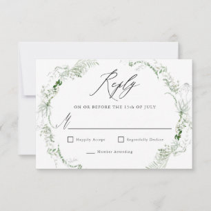 Ethereal Garden Greenery Botanical Wedding RSVP