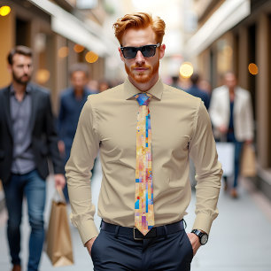 Ethereal Geometry Abstract Art Tie