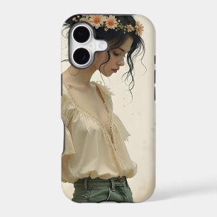Ethereal Girl with Butterflies in Nature