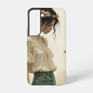 Ethereal Girl with Butterflies in Nature Samsung Galaxy Case