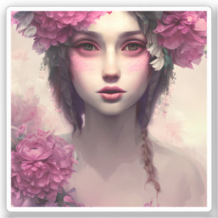 Ethereal Girl with Pink Freckles