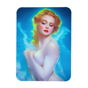 Ethereal Goddess Portrait – Surreal Fantasy Magnet