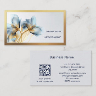 Ethereal Gold Rose Flower Business Card