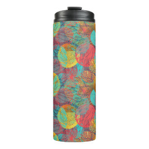 Ethereal Golden Blossoms - Seamless Floral Harmony Thermal Tumbler