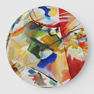 Ethereal Green Centre: A Kandinsky Masterpiece Large Clock