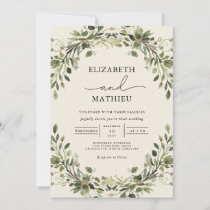Ethereal Greenery Arch Wedding Invitation