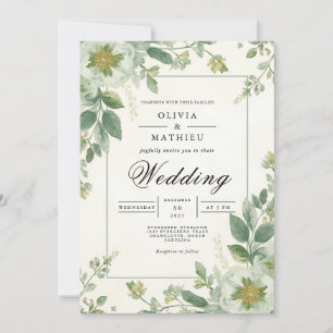 Ethereal Greenery Arch Wedding Invitation