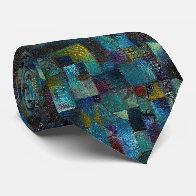 Ethereal Harmony: Paul Klee's Terraced Garden Tie (Rolled)