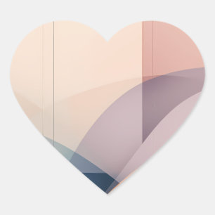 Ethereal Harmony Summary Modern Pastel Color Art Heart Sticker