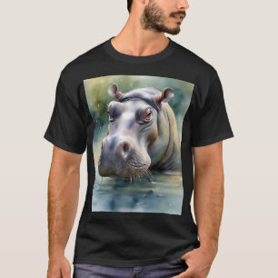 Ethereal Hippo Watercolor T-Shirt