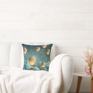 Ethereal Hot Air Balloons Throw Pillow