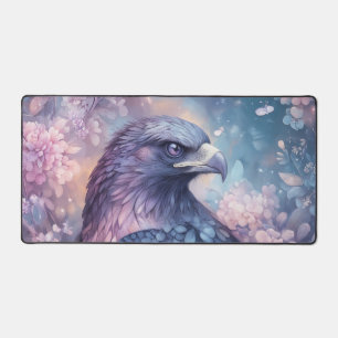 Ethereal Indigo Lavender Eagle Nocturnal Floral Desk Mat