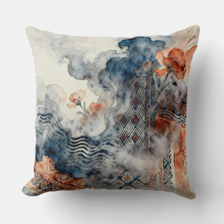 Ethereal Indonesian Batik Throw Pillow