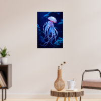 Ethereal Jellyfish in Deep Blue Ocean – Marine Lif