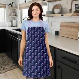 Ethereal Jellyfish Violet Blue Apron