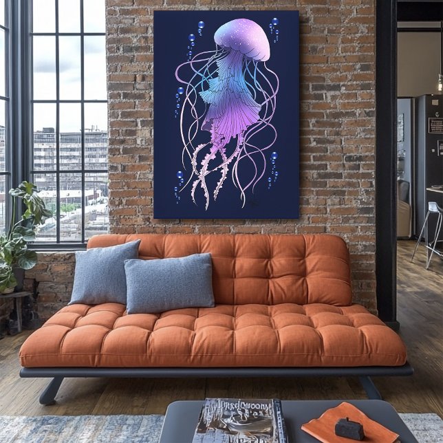 Ethereal Jellyfish Violet Blue Canvas Print (Creator Uploaded)