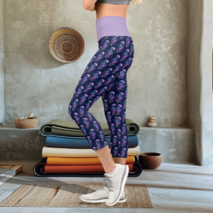 Ethereal Jellyfish Violet Blue Capri Leggings