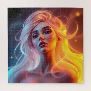 Ethereal Light Fantasy Woman - Vibrant Art Jigsaw Puzzle