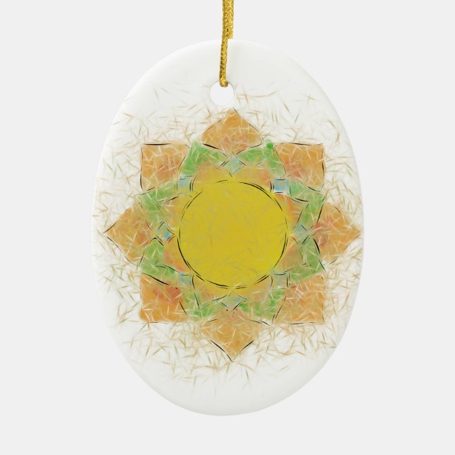 Ethereal Lotus Flower Ceramic Ornament (Front)
