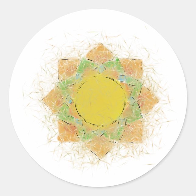 Ethereal Lotus Flower Classic Round Sticker (Front)