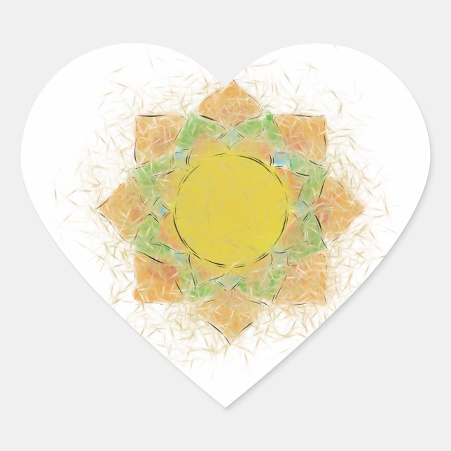 Ethereal Lotus Flower Heart Sticker (Front)