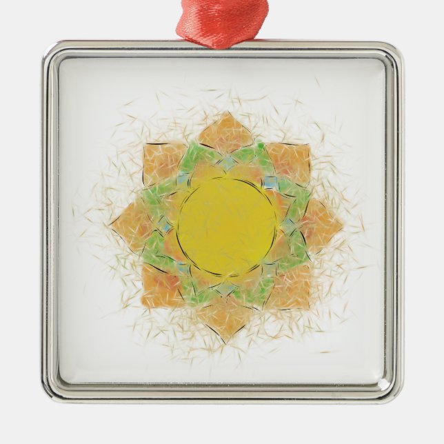 Ethereal Lotus Flower Metal Ornament (Front)