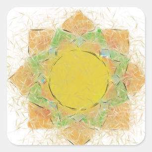 Ethereal Lotus Flower Square Sticker