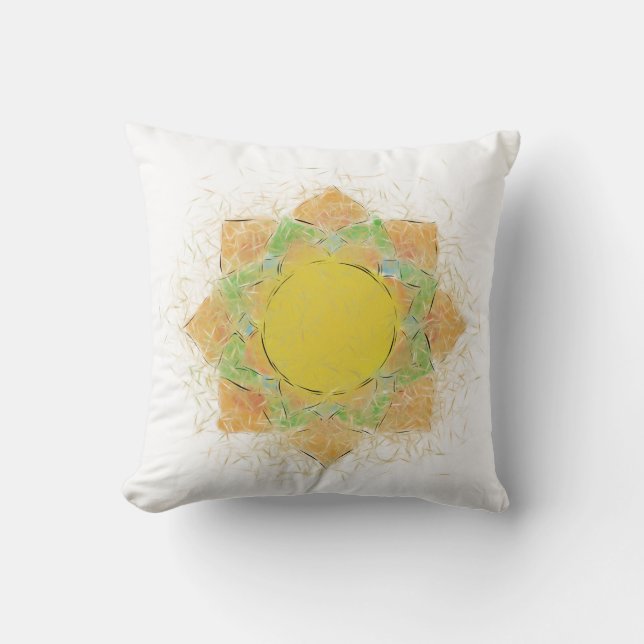 Ethereal Lotus Flower Throw Pillow (Front)