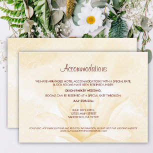 Ethereal Magnolia Flower, Wedding Accommodations Enclosure Card
