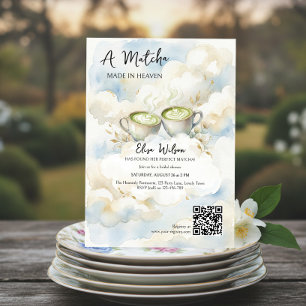 Ethereal Matcha Made in Heaven Bridal Shower Invitation