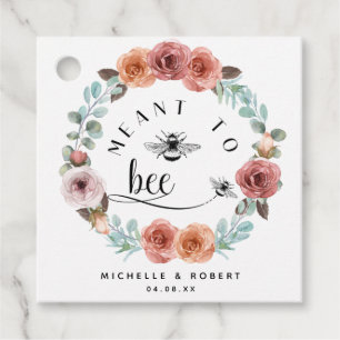 Ethereal, Meant to Bee, Blush Peach Floral Favour Tags