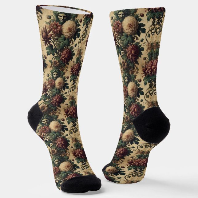 Ethereal Menace – Gothic Victorian Tapestry Socks (Angled)