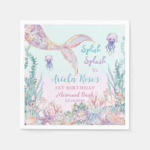 Ethereal Mermaid Bash Under the Sea Pool Birthday Napkin