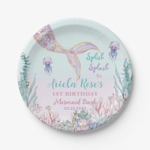 Ethereal Mermaid Bash Under the Sea Pool Birthday  Paper Plate