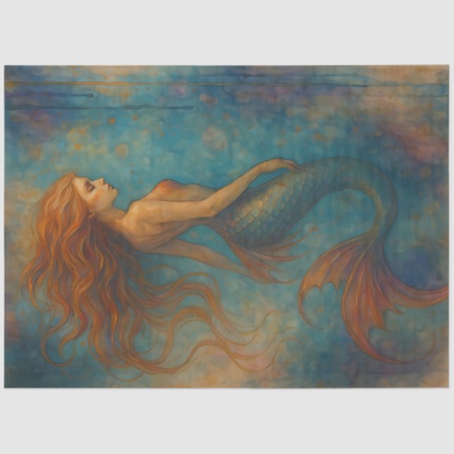 Ethereal Mermaid Siren Fantasy Decoupage Tissue Paper (Front)