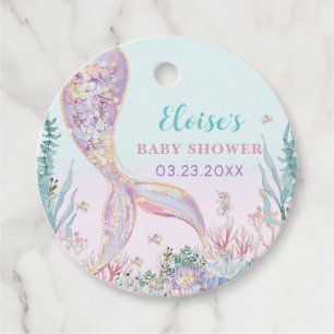Ethereal Mermaid Under the Sea Baby Shower Favour Tags