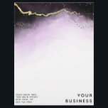 Ethereal Mist Ombre Amethyst Purple Custom Shop Letterhead<br><div class="desc">Ethereal Mist Ombre Amethyst Purple Watercolor Moody Design with hand painted watercolor misty wash fading background texture, gold foil look veining lines, and trails of confetti dots and edges. A trendy and Modern Look for any season, with soft dreamy colour palette : Black, Ultra Violet, purple, White, and gold, with...</div>