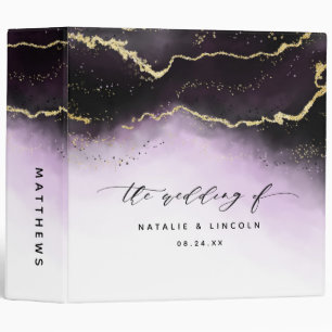 Ethereal Mist Ombre Amethyst Wedding Photo Album Binder