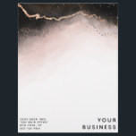 Ethereal Mist Ombre Blush Pink Moody Custom Shop Letterhead<br><div class="desc">Ethereal Mist Ombre Blush Pink Watercolor Moody Design with hand painted watercolor misty wash fading background texture, rose gold foil look veining lines, and trails of confetti dots and edges. A trendy and Modern Look for any season, with soft dreamy colour palette : Black, Pink, Dusty Peach, White, and rose...</div>