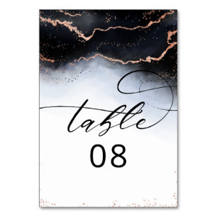 Ethereal Mist Ombre Dusty Blue Watercolor Wedding Table Number